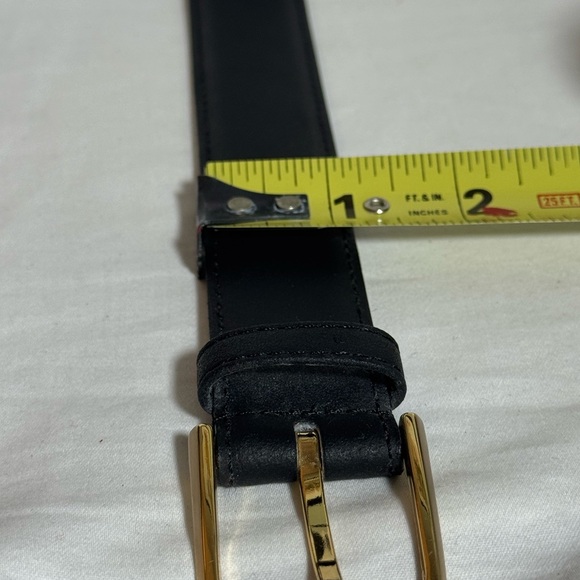 Men's Belt Split Cowhide Lined on Split Leather Black Size 36 - Picture 2 of 5